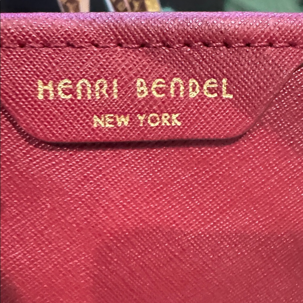 Henri Bendel Red Leather Tote with Gold Charm - Picture 2 of 16